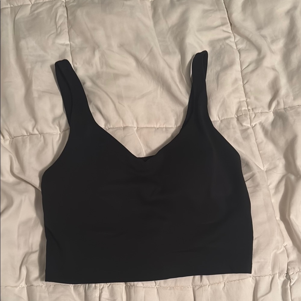 Aerie black cropped workout top with padding - small NWT